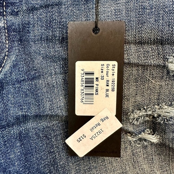 NEW! ONE TEASPOON MAN X Mr Pinks Relaxed Distressed Denim Jean Shorts Size 33 - Picture 6 of 14